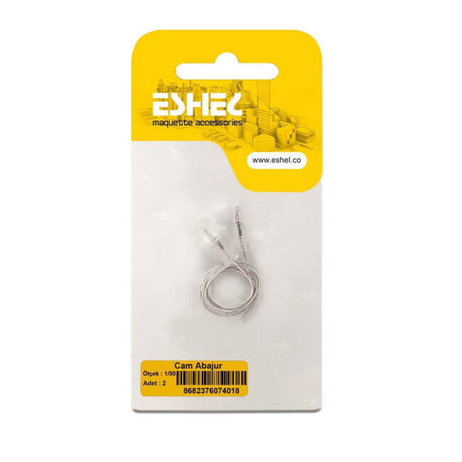 Eshel Maket 6 Volt Elektrikli Cam Abajur 1:50 Ölçek 2 Adet - 1