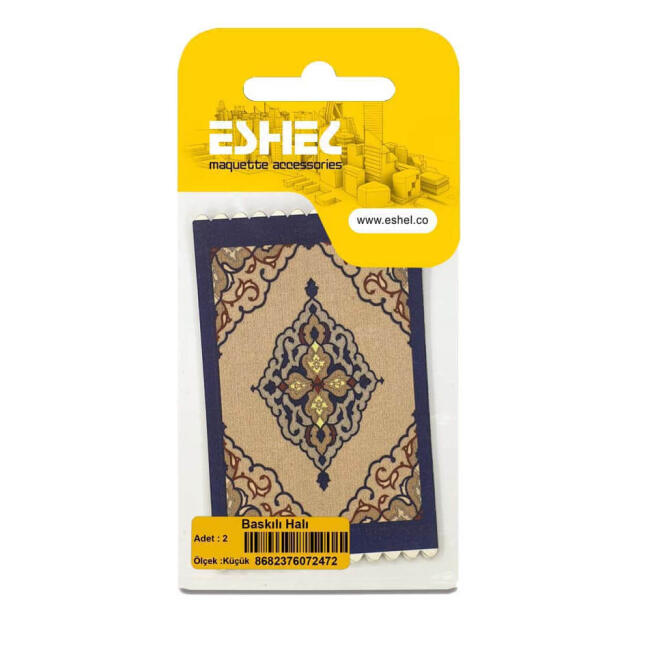 Eshel Maket Baskılı Küçük Halı 2 Adet - 1