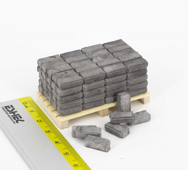 Eshel Maket Çizgili Cephe Tuğlası Gri + Harç 1:24 500 Adet - 2