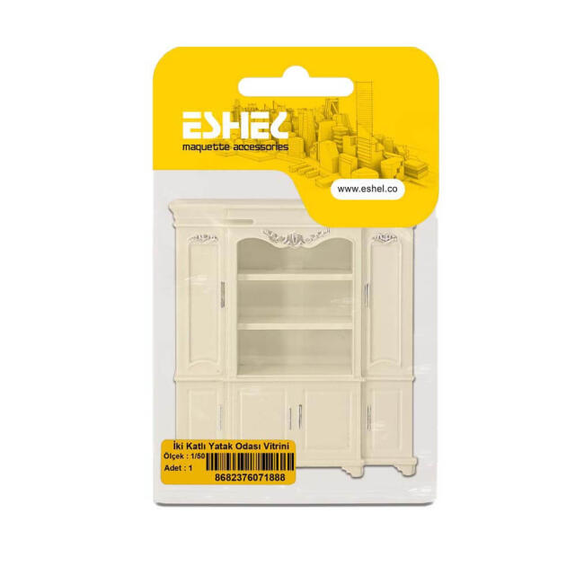Eshel Maket İki Katlı Yatak Odası Vitrini 1:50 Ölçek - 1