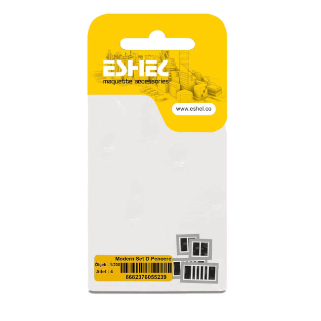 Eshel Maket Modern Set D Pencere 1:200 Ölçek 4 Adet - 1