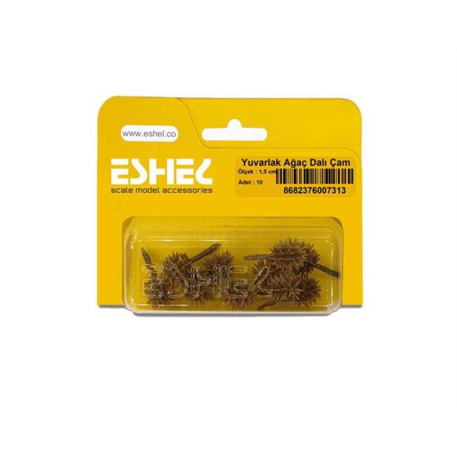 Eshel Maket Yuvarlak Ağaç Dalı Çam 1.5 cm 10 Adet - 1