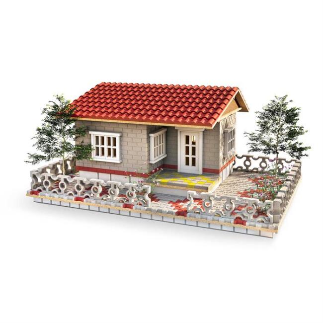 Eshell Maket Tas Ev Maketı 1/24 Orman Vılla Gri Cephe - 3