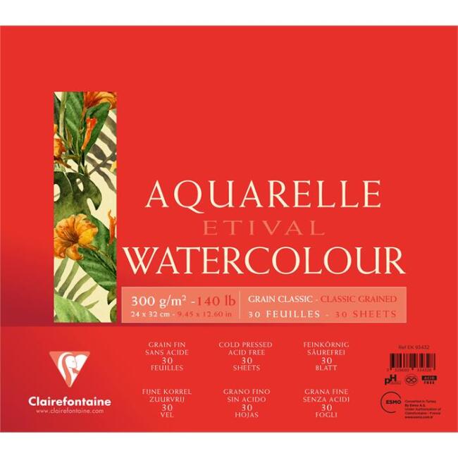 Clairefontaine Etival Classic Soğuk Pres Sulu Boya Blok 300 g 24x32 cm 30 Yaprak - 1