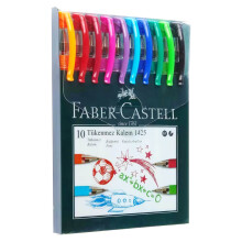 Faber Castell 1425 Tükenmez Kalem Seti 0.7 mm 10 Renkli 142557 - Faber Castell