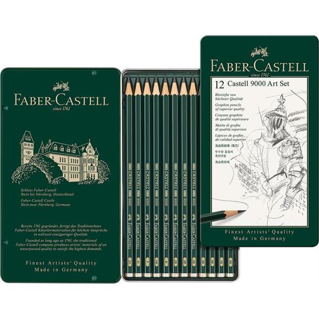 Faber Castell Seri 9000 Dereceli Kurşun Kalem Art Set 12’li 8B-2H - 2