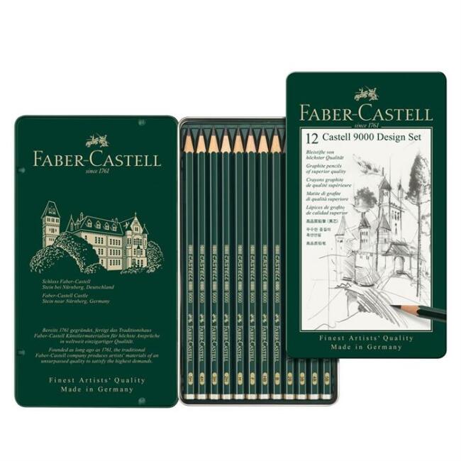 Faber Castell Seri 9000 Dereceli Kurşun Kalem Design Set 12’li 5B-5H - 3