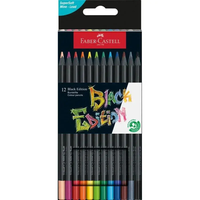 Faber Castell Black Edition Kuruboya Kalem Seti 12li 116412 - Faber Castell