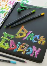 Faber Castell Black Edition Kuruboya Kalem Seti 12li Neon ve Pastel Renkler 116410 - Faber Castell (1)