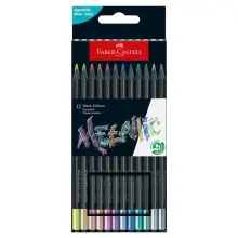 Faber Castell Black Edition Kuruboya Kalem Seti 12li Neon ve Pastel Renkler 116410 - 1