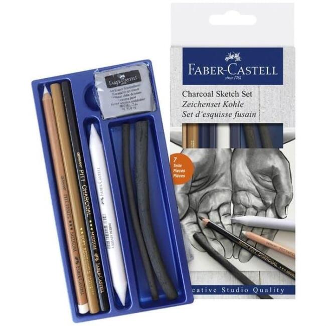 Faber Castell Charcoal Sketch Set Kömür Eskiz Seti 7’li - 1