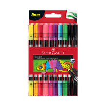 Faber Castell Çift Taraflı Keçeli Kalem Seti 10lu Neon Renkler 151109 - Faber Castell