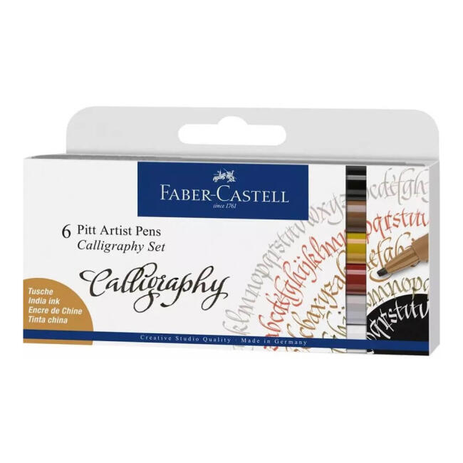 Faber Castell Creative Studio Pitt Artist Pens Kaligrafi Kalemi Seti 6'lı 16 75 06 - 1