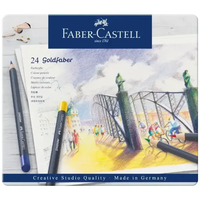 Faber Castell Goldfaber Metal Kutuda Kuruboya Kalem Seti 24'lü 11 47 24 - Faber Castell