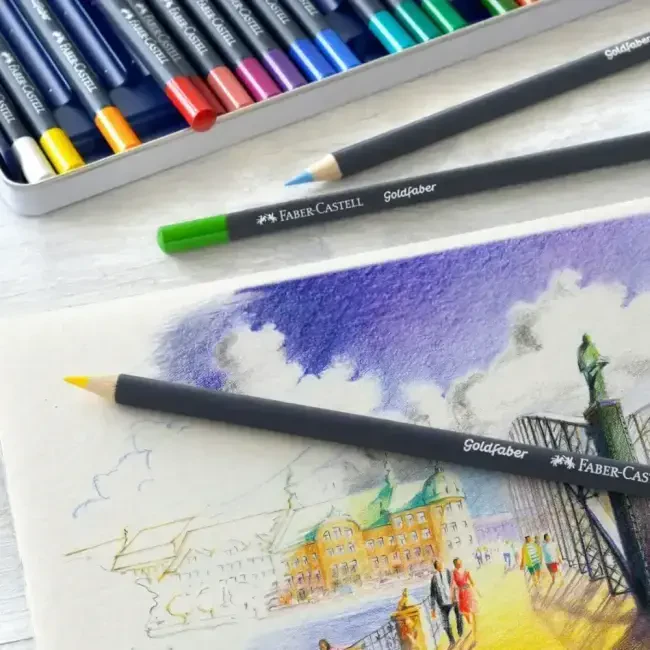 Faber Castell Goldfaber Metal Kutuda Kuruboya Kalem Seti 24'lü 11 47 24 - 3
