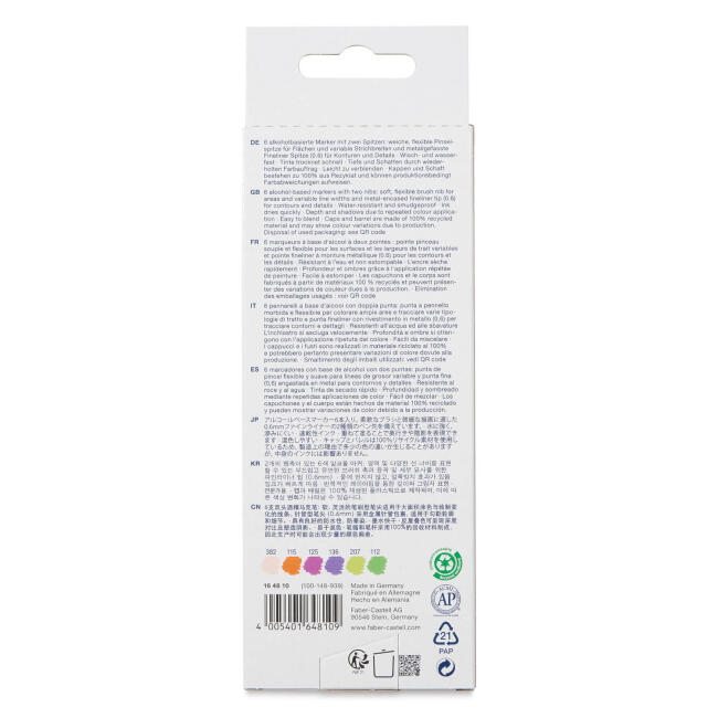 Faber Castell Goldfaber Sketch Çift Taraflı Fırça Uçlu Marker Seti 6'lı Graphic Novel Tone 164810 - 2