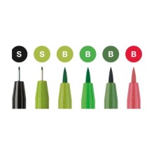 Faber Castell Pitt Artist Pen Kaligrafi Seti Yeşil Tonlar 6 Renk - Faber Castell