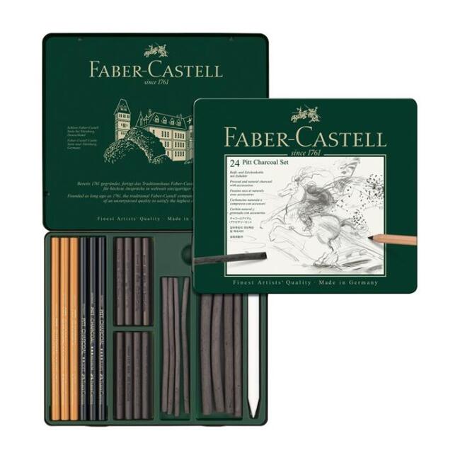 Faber Castell Pitt Kömür Charcoal 24`lü Set - 1
