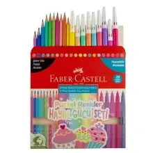 Faber Castell Redline Şeker Gibi Pastel Renkler 10'lu Kuruboya ve 10'lu Comfort Keçeli Kalem Seti 5178 000 107 - Faber Castell (1)