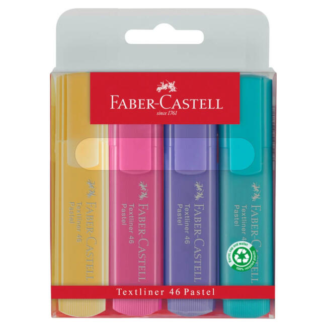Faber Castell Textliner 46 Pastel Fosforlu Kalem Seti 4'lü 15 46 10 - 1