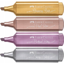 Faber Castell Textliner 46 Sparkling Effect Metalik Fosforlu Kalem Seti 4'lü 25 46 74 - Faber Castell (1)