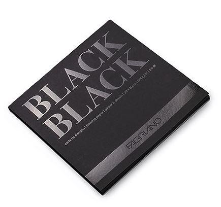 Fabriano Black Black Blok Defter 20x20 cm 300 g Siyah N:F19100389 - 1