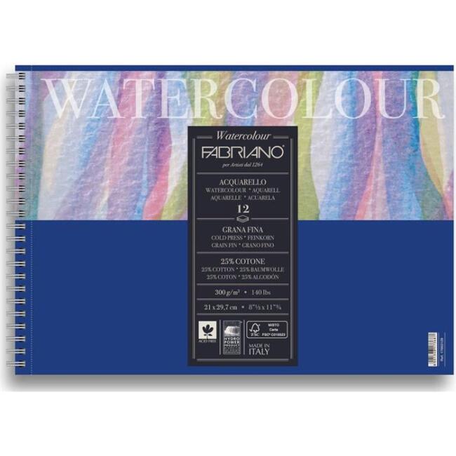 Fabriano Cold Press Spiralli Sulu Boya Blok 300 g A4 12 Yaprak - 1