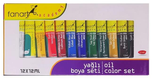 Fanart Academy Yağlı Boya Seti 12x12 ml - 1