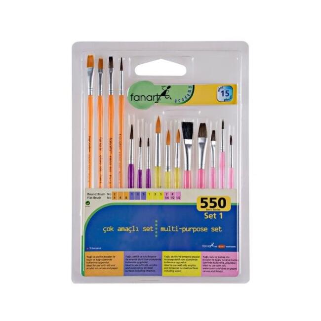 Fanart Seri 550 Fırça Seti 15’li Set 1 - 1