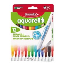 Fibracolor Aquarell Sulandırılabilir Keçeli Kalem Seti 12 Renk - Fibracolor