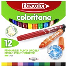 Fibracolor Coloritone Keçeli Kalem Seti 12 Renk - Fibracolor