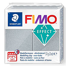 Fimo 8010-81 Modelleme Kili Effect Metalik Gümüş 57gr - 1