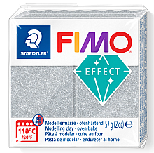 Fimo 8010-812 Modelleme Kili Effect Simli Gümüş 57gr - 1