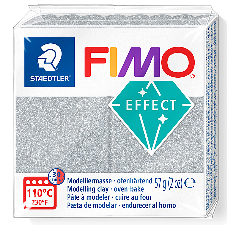 Fimo 8010-812 Modelleme Kili Effect Simli Gümüş 57gr - 1