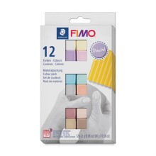 Fimo 8023 C12-3 Set Modelleme Kili  Soft  Multı Pack 25 Gr. 12 Blok Pastel Colours Pastel Renkler - 1