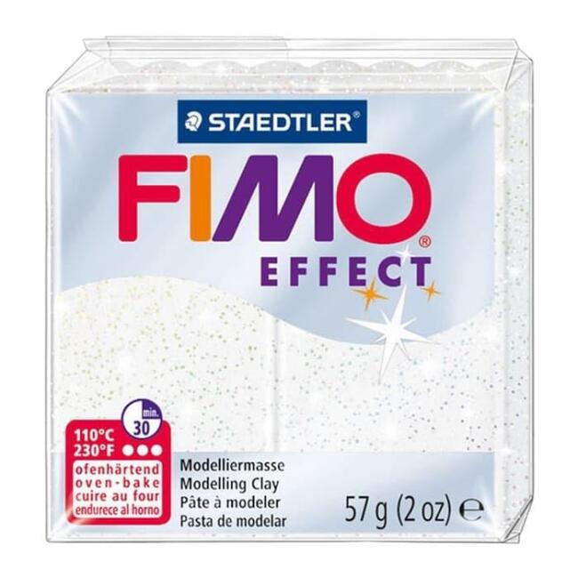 Fimo Effect Polimer Kil Glitter White 57 g - 3