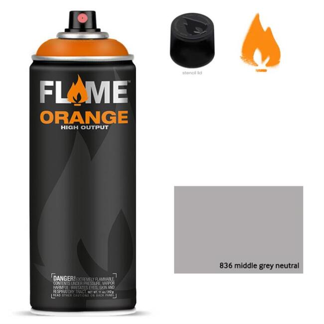 Flame Orange Sprey Boya 400 ml Middlegrey Ntr. 836 - 1