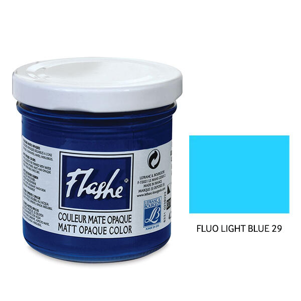 Flashe Matt Akrilik Boya 125 ml Fluorescent Light Blue 29 - 4