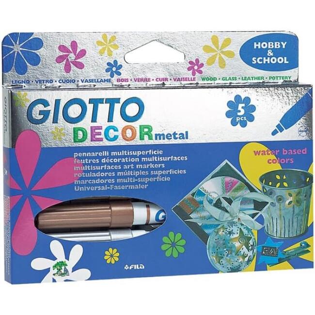 Giotto Decor Metallic Keçeli Kalem Seti 5 Metalik Renk - 1