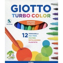 Giotto Turbo Color Keçeli Kalem Seti 12 Renk 2,8mm - 1