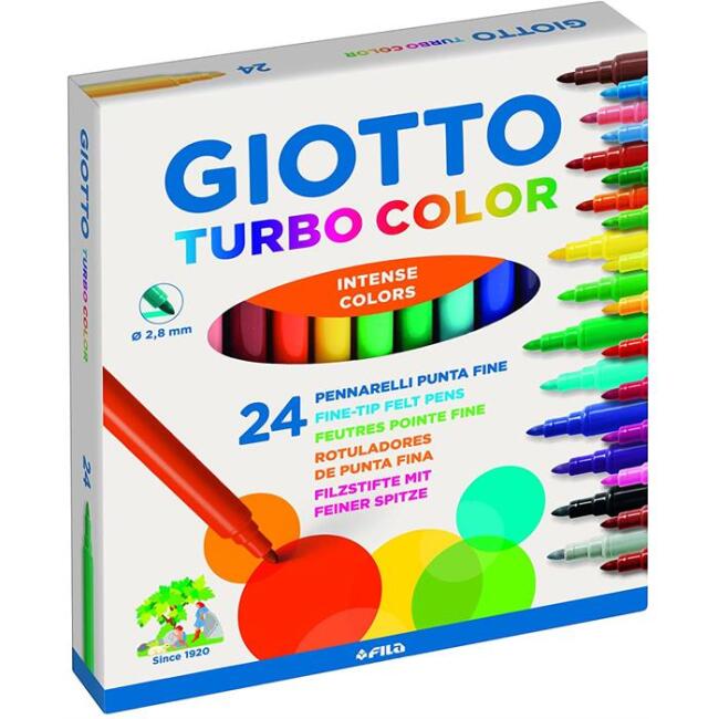 Giotto Turbo Color Keçeli Kalem Seti 24 Renk 2.8mm - 1