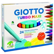 Giotto Turbo Maxi Yıkanabilir Keçeli Kalem Seti 24 Renk 5mm - Giotto
