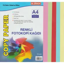 Globox Renkli Fotokopi Kağıdı A4 100'lü 5 Renk 6536 - GLOBOX (1)