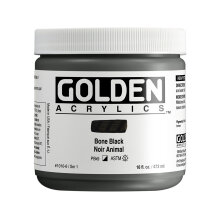 Golden Heavy Body Akrilik Boya 473 ml Seri 1 Bone Black 1010 - Golden