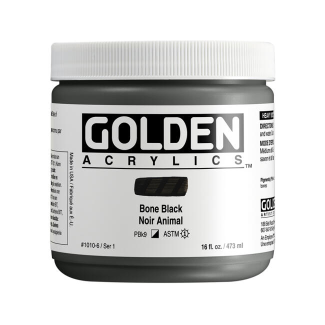 Golden Heavy Body Akrilik Boya 473 ml Seri 1 Bone Black 1010 - 1