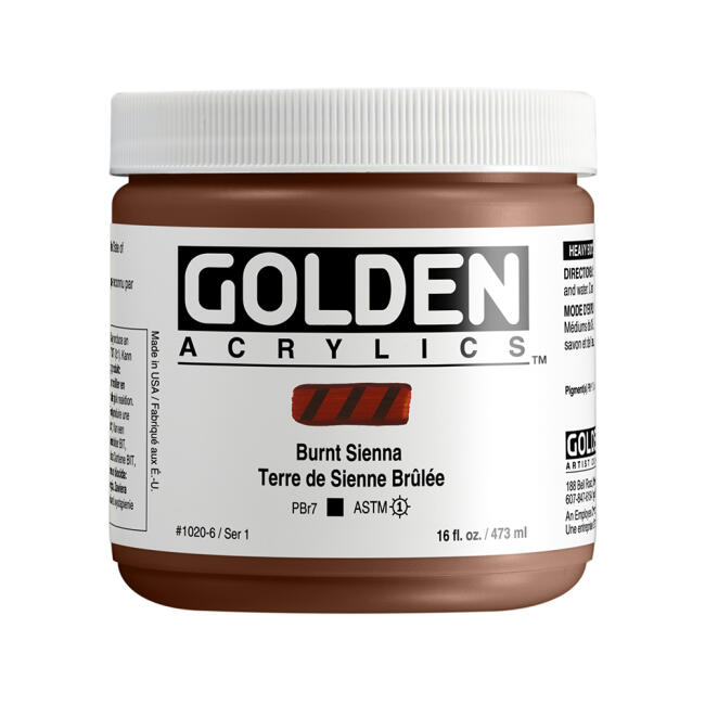 Golden Heavy Body Akrilik Boya 473 ml Seri 1 Burnt Sienna 1020 - 1