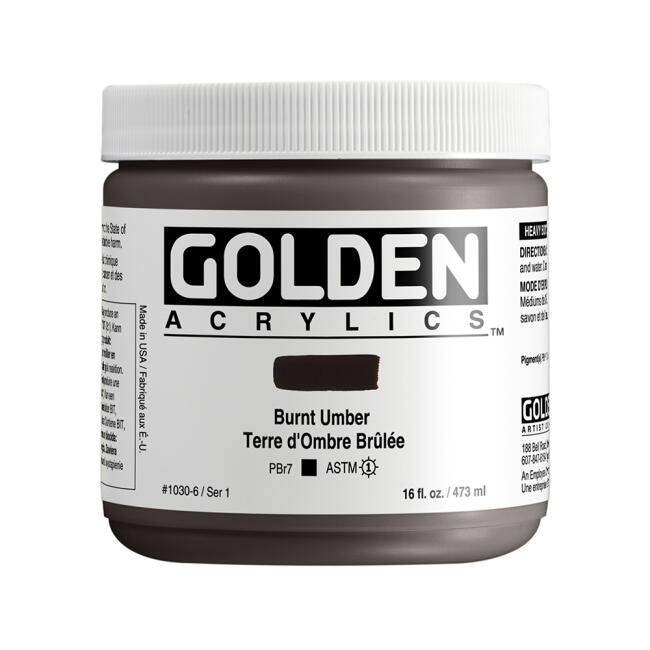 Golden Heavy Body Akrilik Boya 473 ml Seri 1 Burnt Umber 1030 - 1