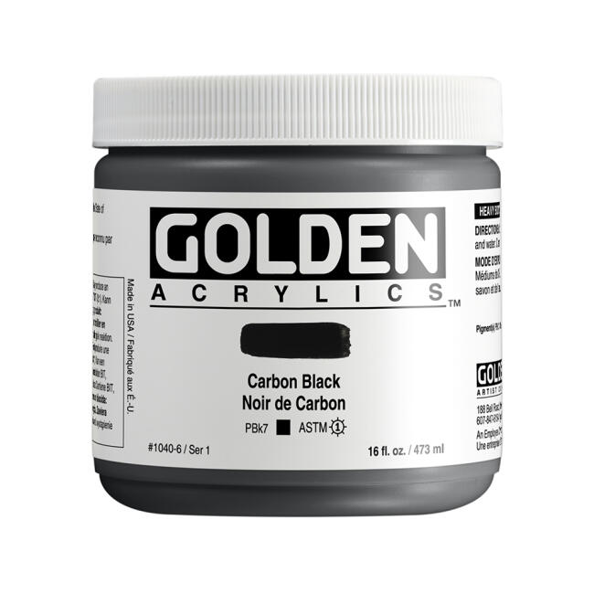 Golden Heavy Body Akrilik Boya 473 ml Seri 1 Carbon Black 1040 - 1