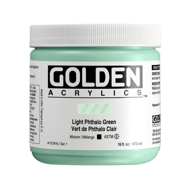 Golden Heavy Body Akrilik Boya 473 ml Seri 1 Light Phthalo Green 1578 - 1