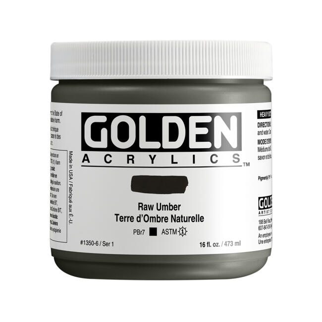 Golden Heavy Body Akrilik Boya 473 ml Seri 1 Raw Umber 1350 - 1